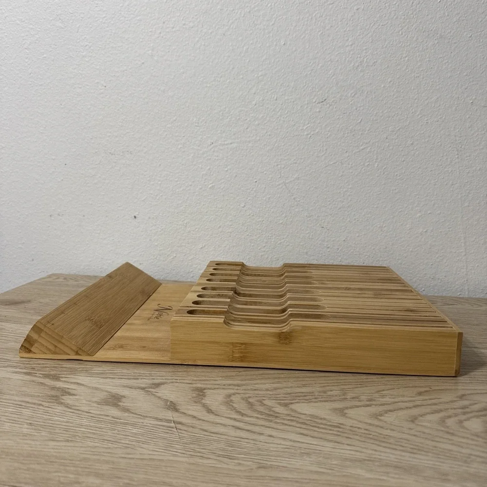Noble Home‎ & Chef Bamboo In Drawer Kitchen Knife Set Block Storage Organizer